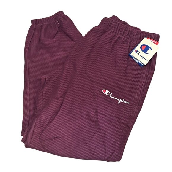Champion UO Textured Rib Lounge Pant Cotton Joggers Sz Large Burgundy Mens - Picture 3 of 13